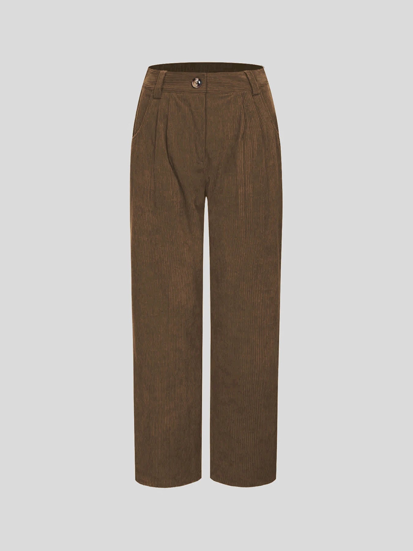 Women's new autumn and winter solid color corduroy casual suit wide-leg pants plus velvet straight pants to look slim